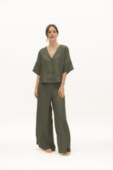 Blusa manga corta Agua Verde Oliva