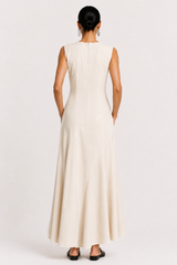 Vestido Asimétrico Beige