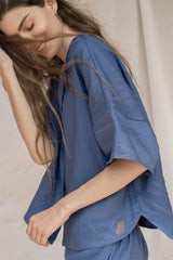 Blusa manga corta Agua Azul