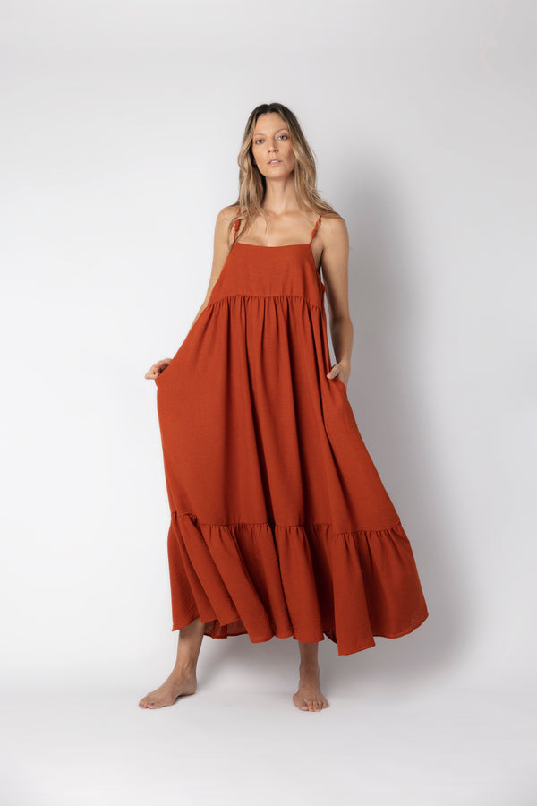 Vestido Aire Terracota