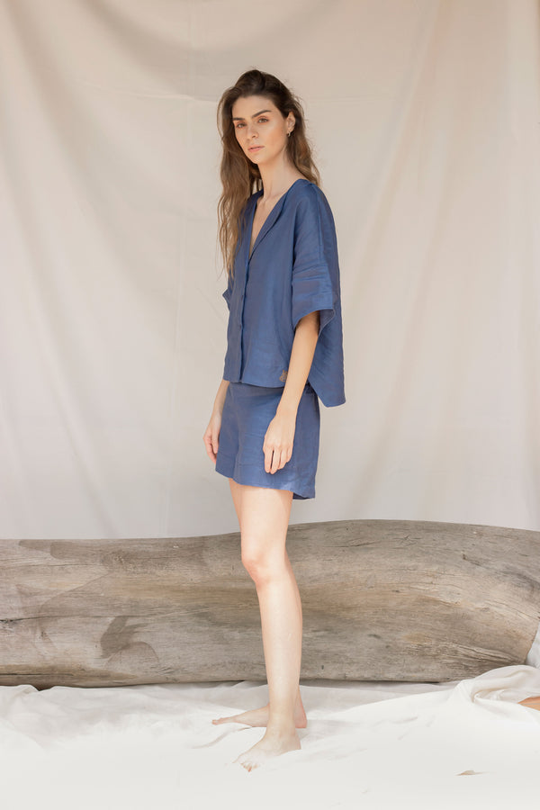 Blusa manga corta Agua Azul