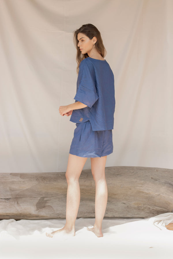 Blusa manga corta Agua Azul