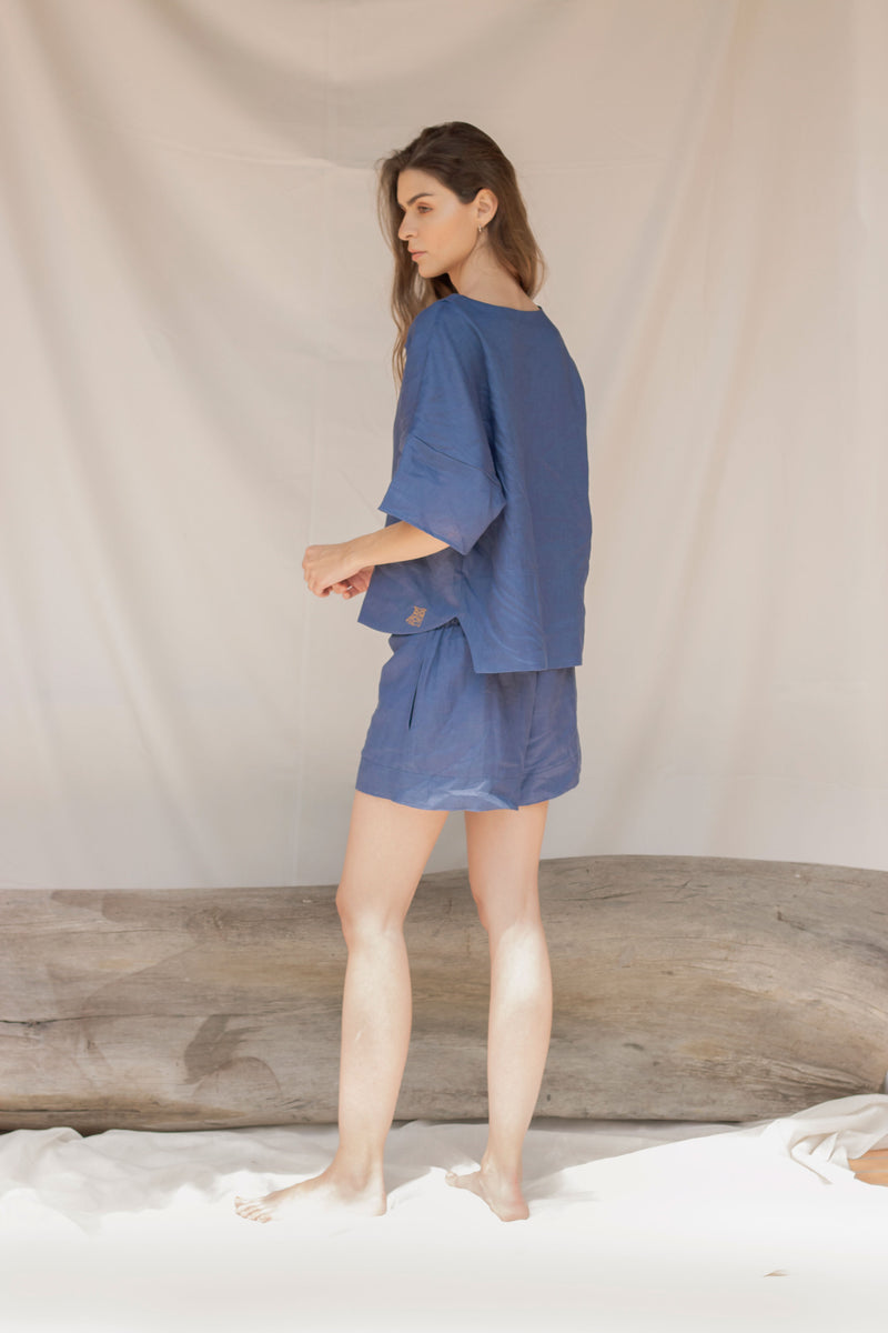 Blusa manga corta Agua Azul